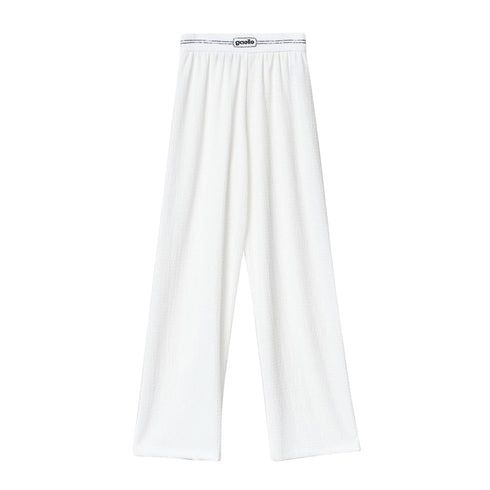 Gaelle Pantaloni Pantalone Donna groffato con banda Bianco - Francavilla Moda